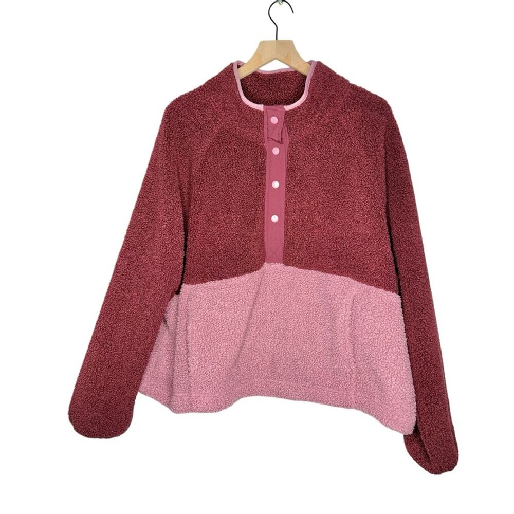 Old Navy Pink and Red Fleece Jacket